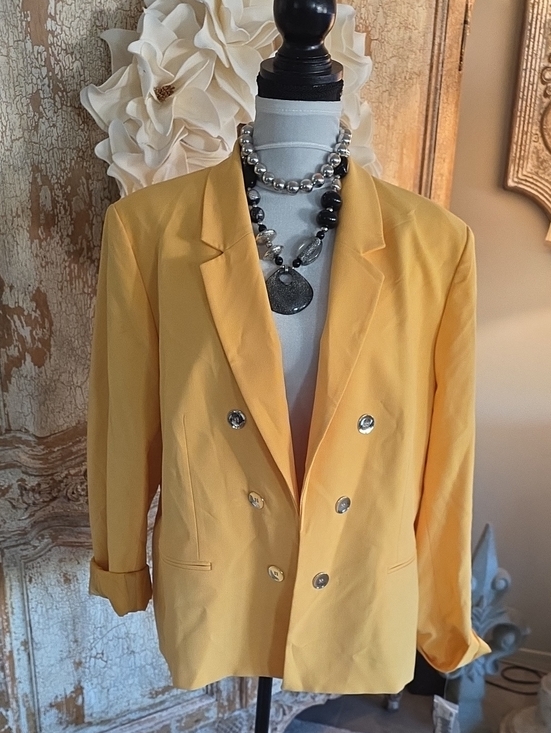 Bar III Jackets & Blazers - Bar III Canary Yellow Double-Breasted Women's Blazer
